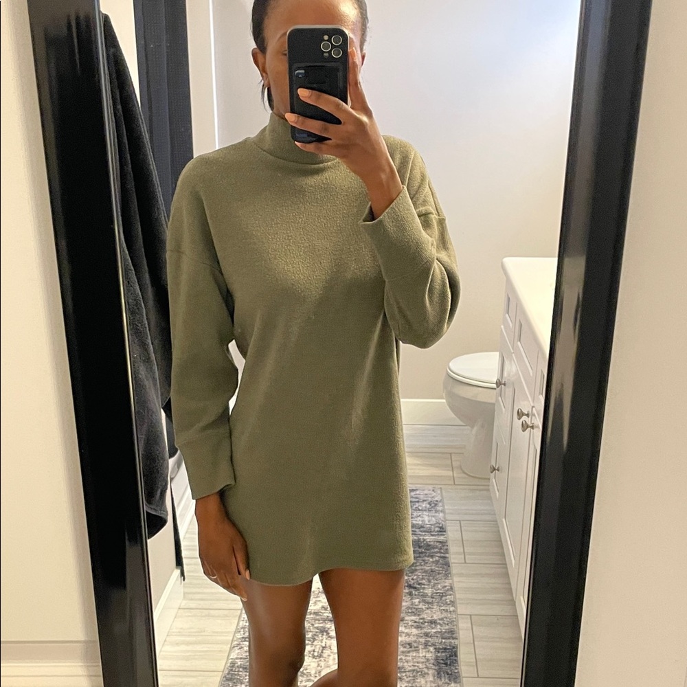 Abercrombie & Fitch Olive Green Sweater Dress
